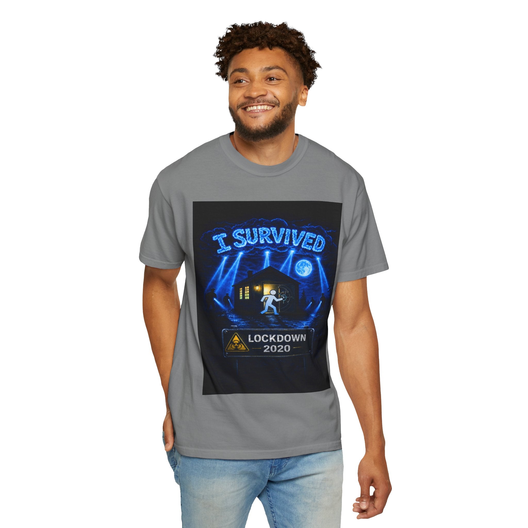 I Survived 2020 — LOCKDOWN S3:E4: "Working From Home" Unisex Garment-Dyed T-shirt