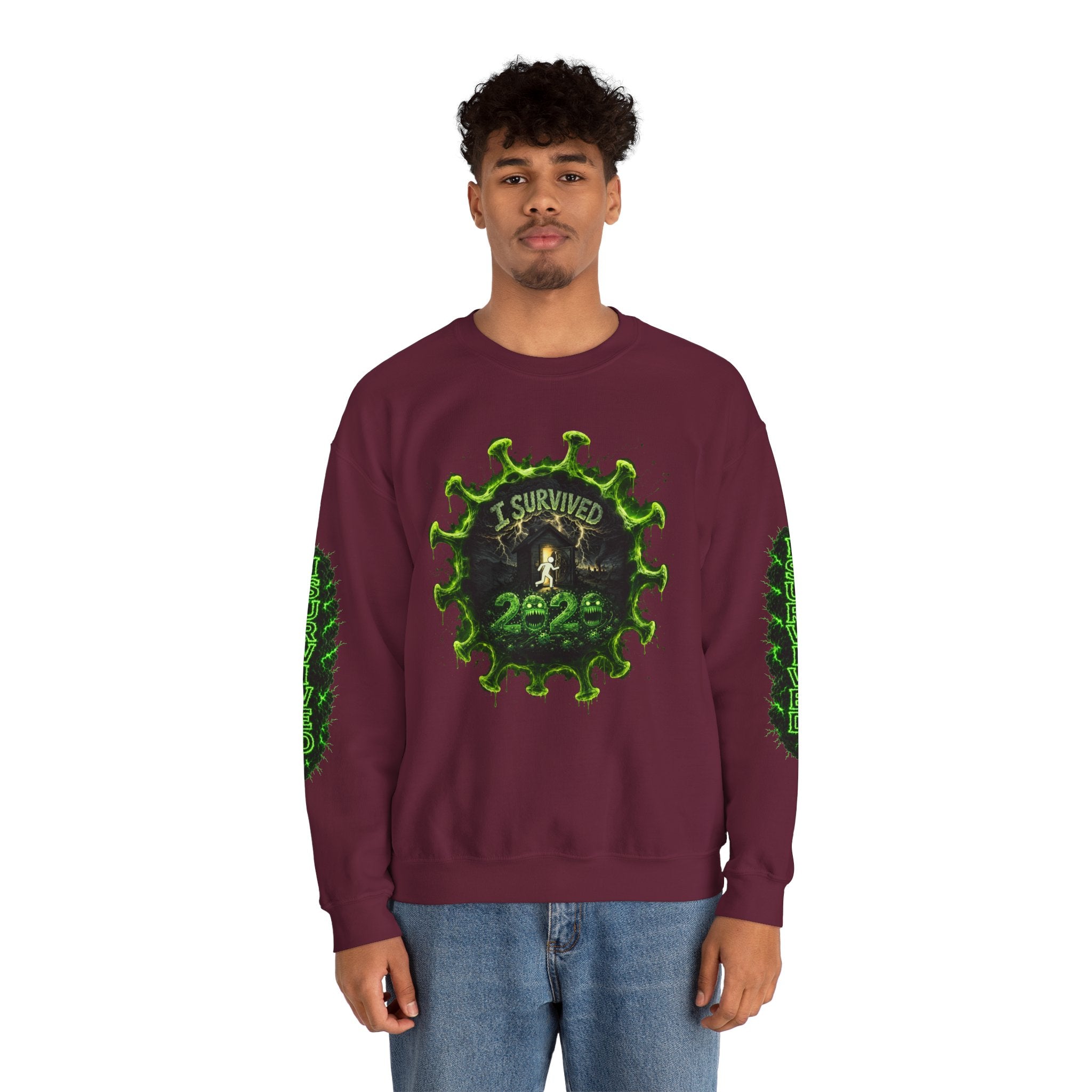 I Survived 2020 — Director's Cut S1:E1 "COVID-19: The Coronavirus" | Pandemic Edition Unisex Heavy Blend™ Crewneck Sweatshirt