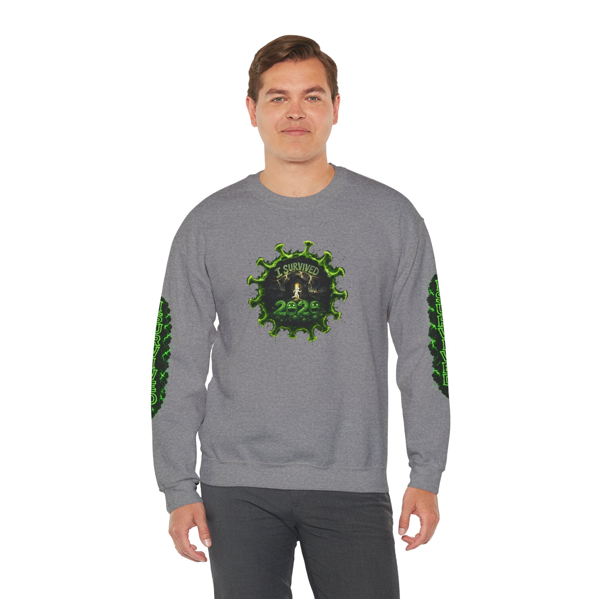 I Survived 2020 — PANDEMIC S1:E3: Director's Cut "The Jab!" Unisex Heavy Blend™ Crewneck Sweatshirt