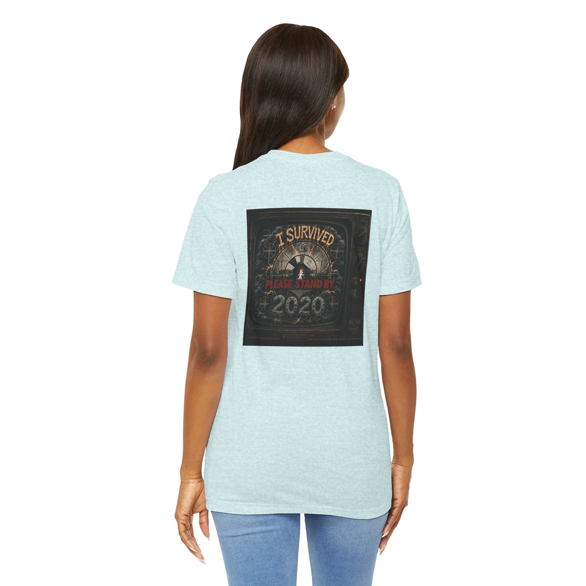 I Survived 2020 — "Please Stand By" Test Pattern Tee Summer Premier Unisex Jersey Short Sleeve Tee