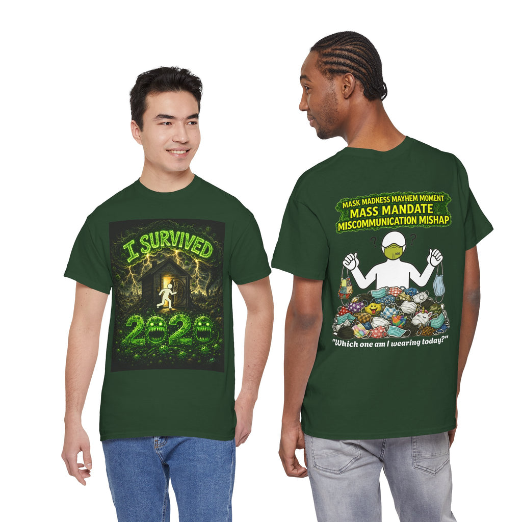 Sobreviví al 2020 — T1:E4 "Caos en Mascarillas: Un Momento de Locura" | Camiseta Unisex de Algodón Grueso Edición Pandemia (EDICIÓN ESPECIAL)