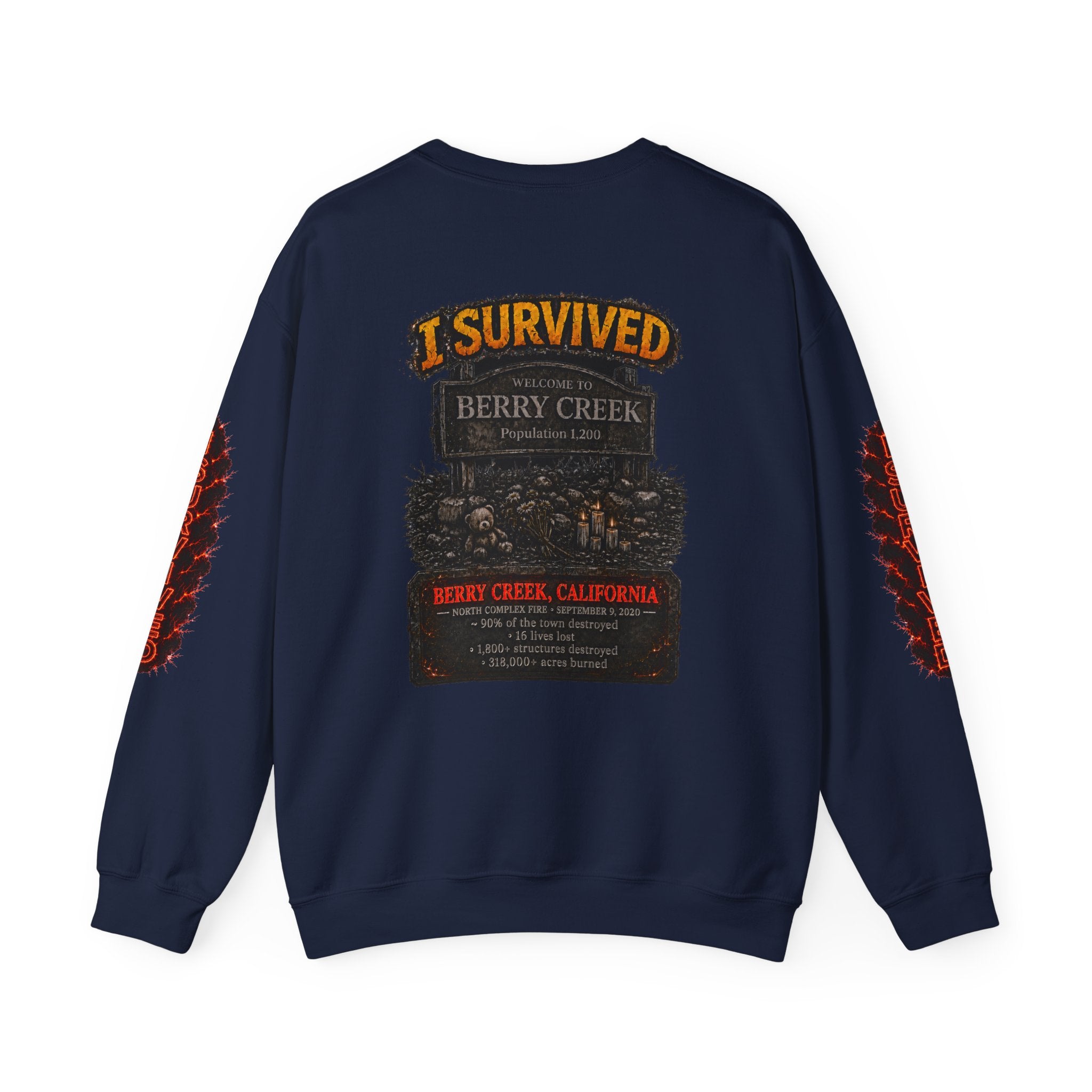 I Survived 2020 — Director's Cut S2:E2 "The Bobcat Fire" | Wildfire Edition Memorial Unisex Heavy Blend™ Crewneck Sweatshirt