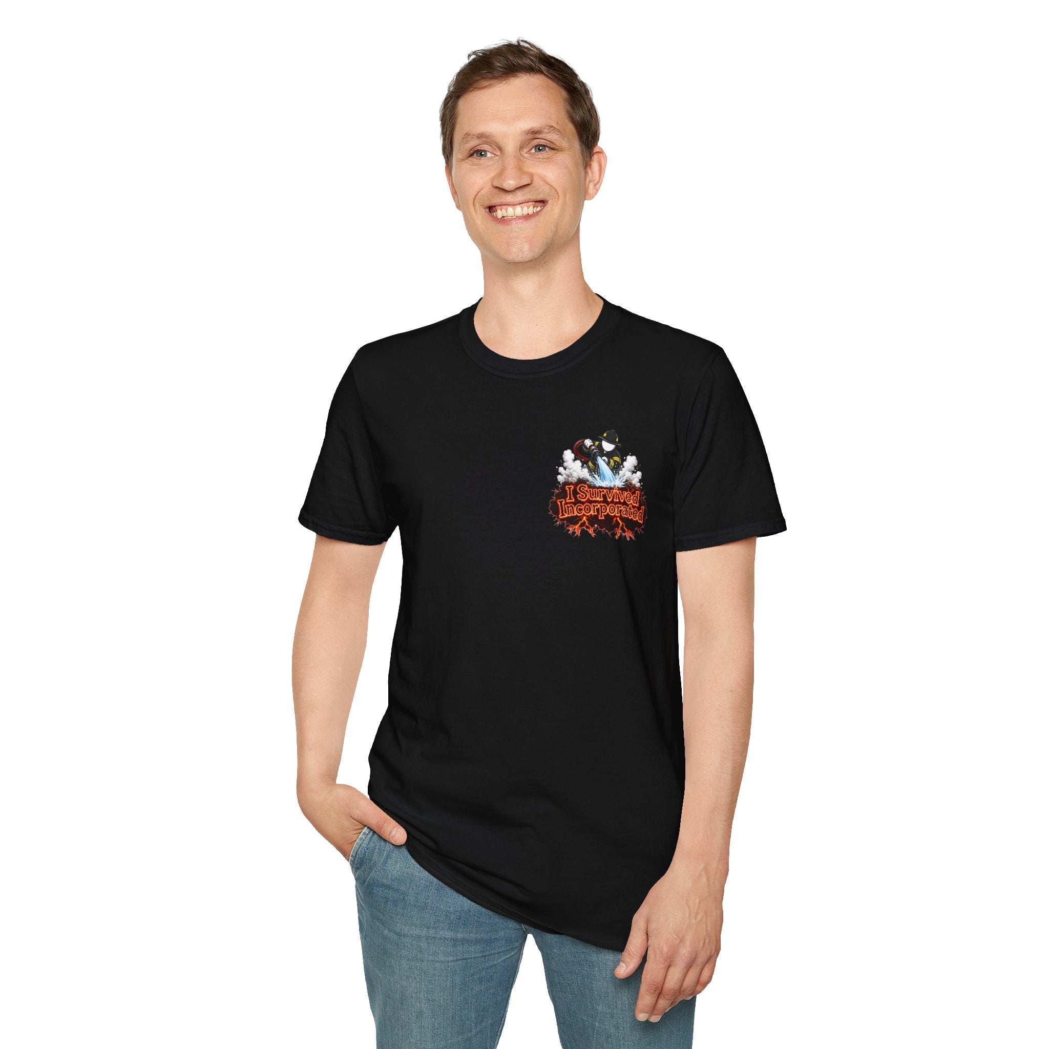 I Survived 2020 — "Please Stand By" Test Pattern Tee Wildfire Signal Edition Summer Premiere Unisex Softstyle T-Shirt