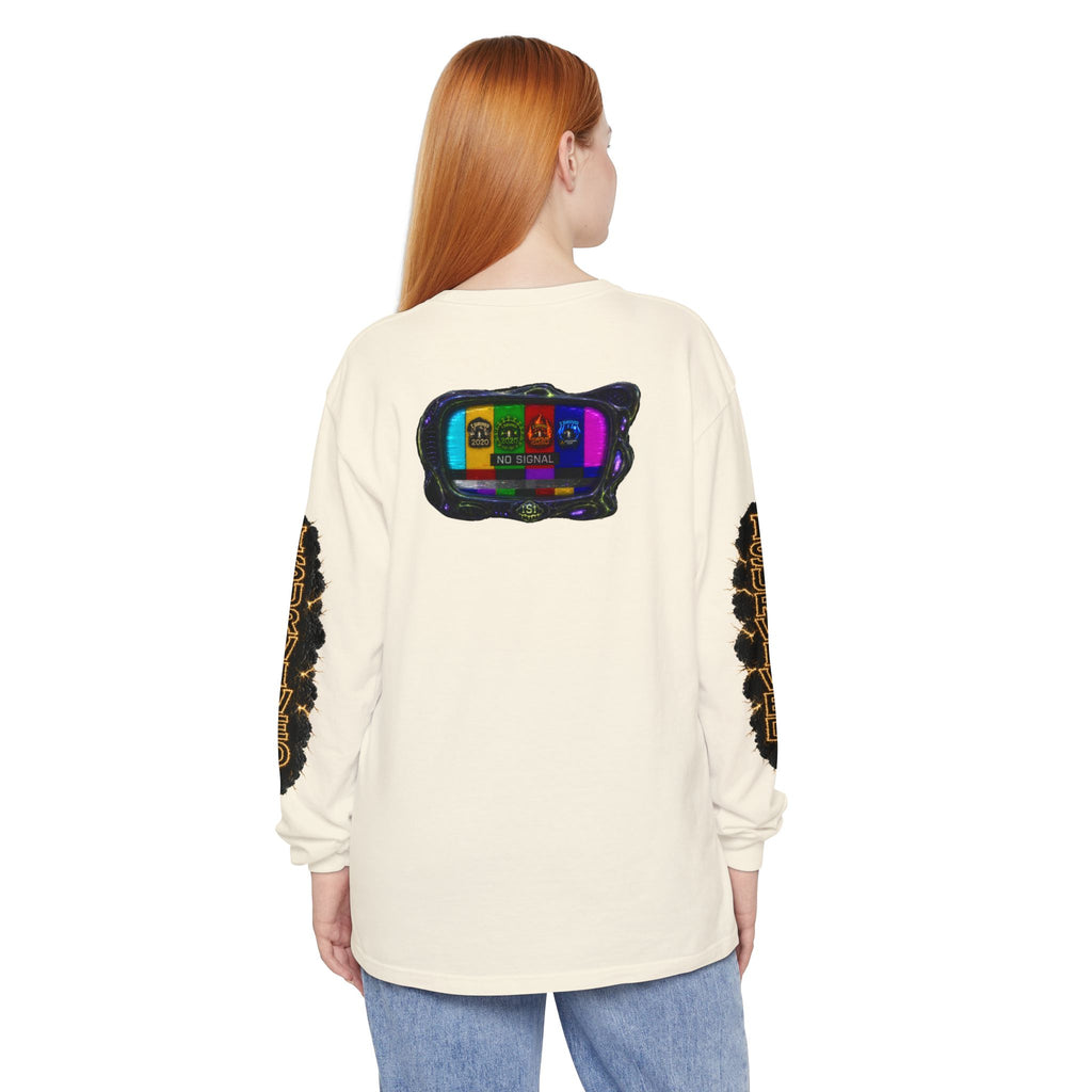 I Survived 2020 — "No Signal" Test Pattern Tee Special Edition Alien Broadcast Finale Summer Premiere Unisex Garment-Dyed Long Sleeve T-Shirt