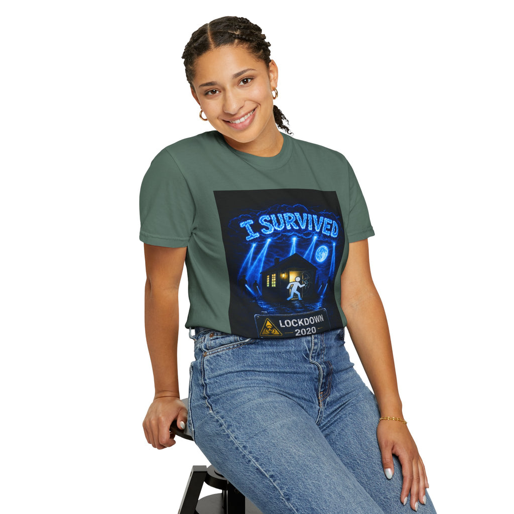 I Survived 2020 — LOCKDOWN S3:E4: "Working From Home" Unisex Garment-Dyed T-shirt