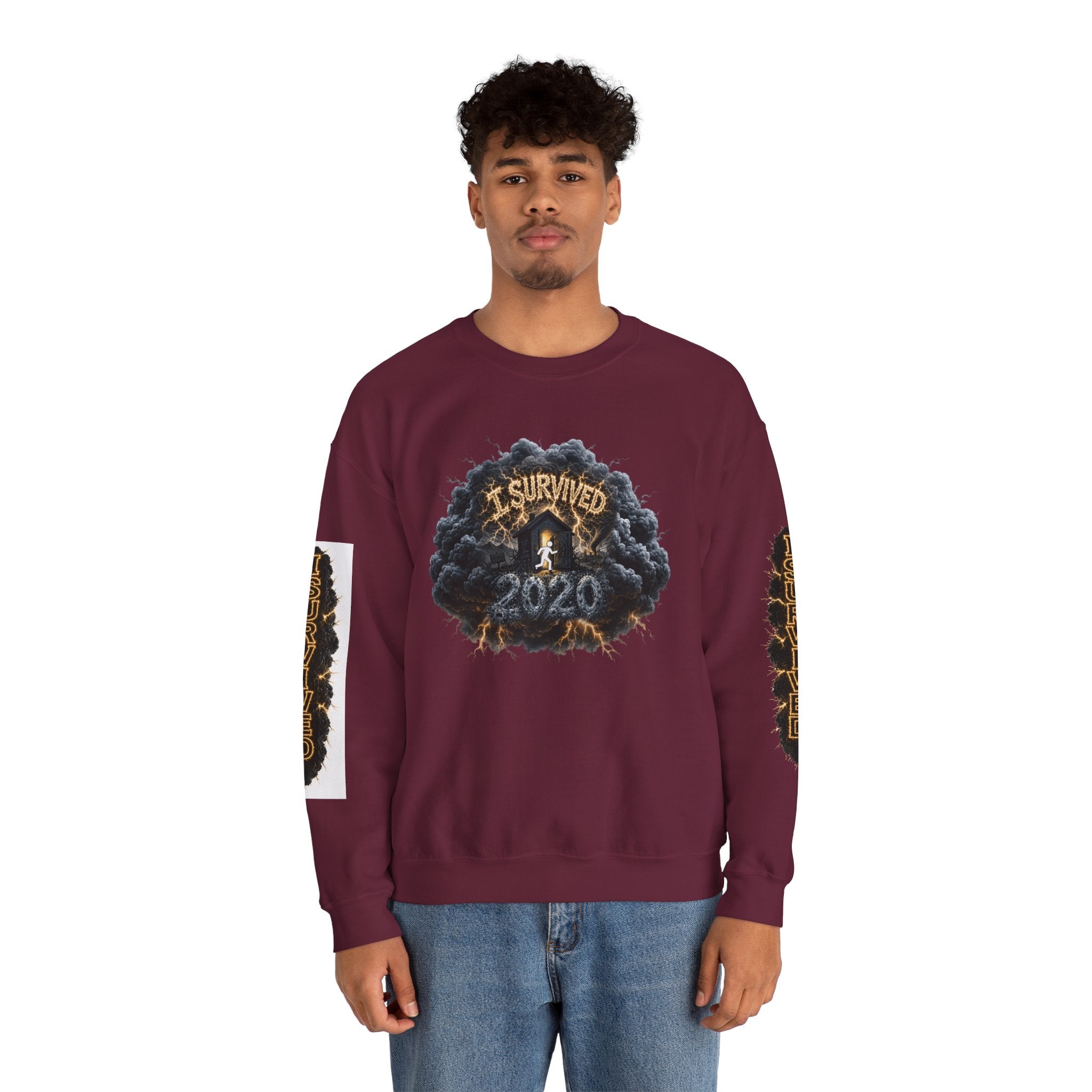 I Survived 2020 — Director's Cut Original Design Teaser Tee | Season 1 Premiere Drop Unisex Heavy Blend™ Crewneck Sweatshirt