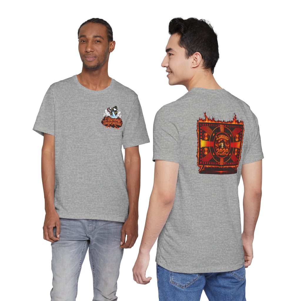 I Survived 2020 — "Please Stand By" Test Pattern Tee Wildfire Signal Edition Summer Premiere Unisex Jersey Short Sleeve Tee