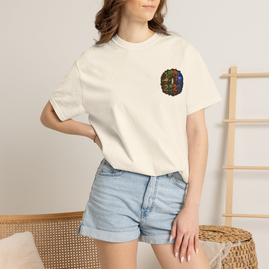 I Survived 2020 — "No Signal" Test Pattern Tee Alien Broadcast Finale Summer Premiere Unisex Garment-Dyed T-shirt