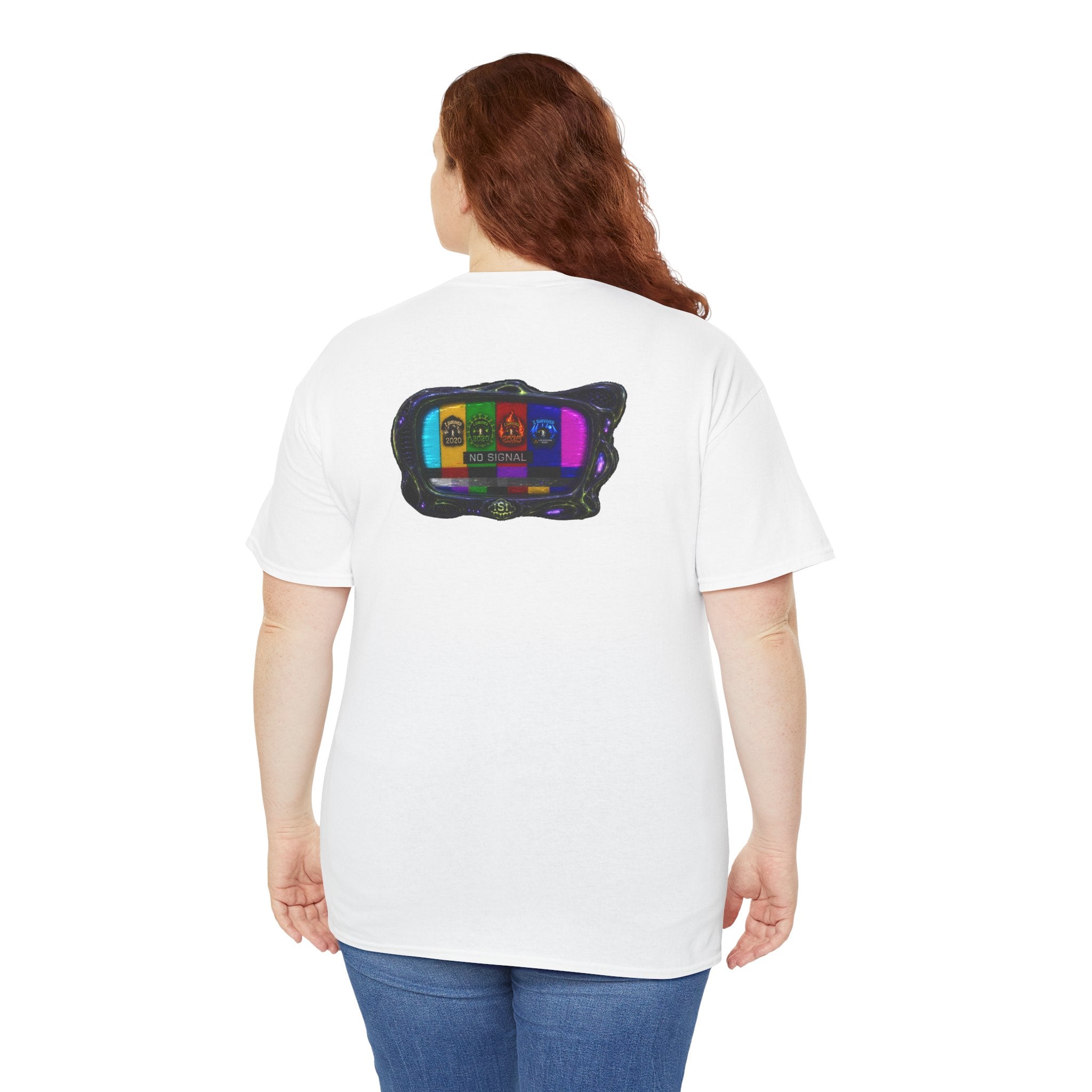 I Survived 2020 — "No Signal" Test Pattern Tee Alien Broadcast Finale Summer Premiere Unisex Heavy Cotton Tee