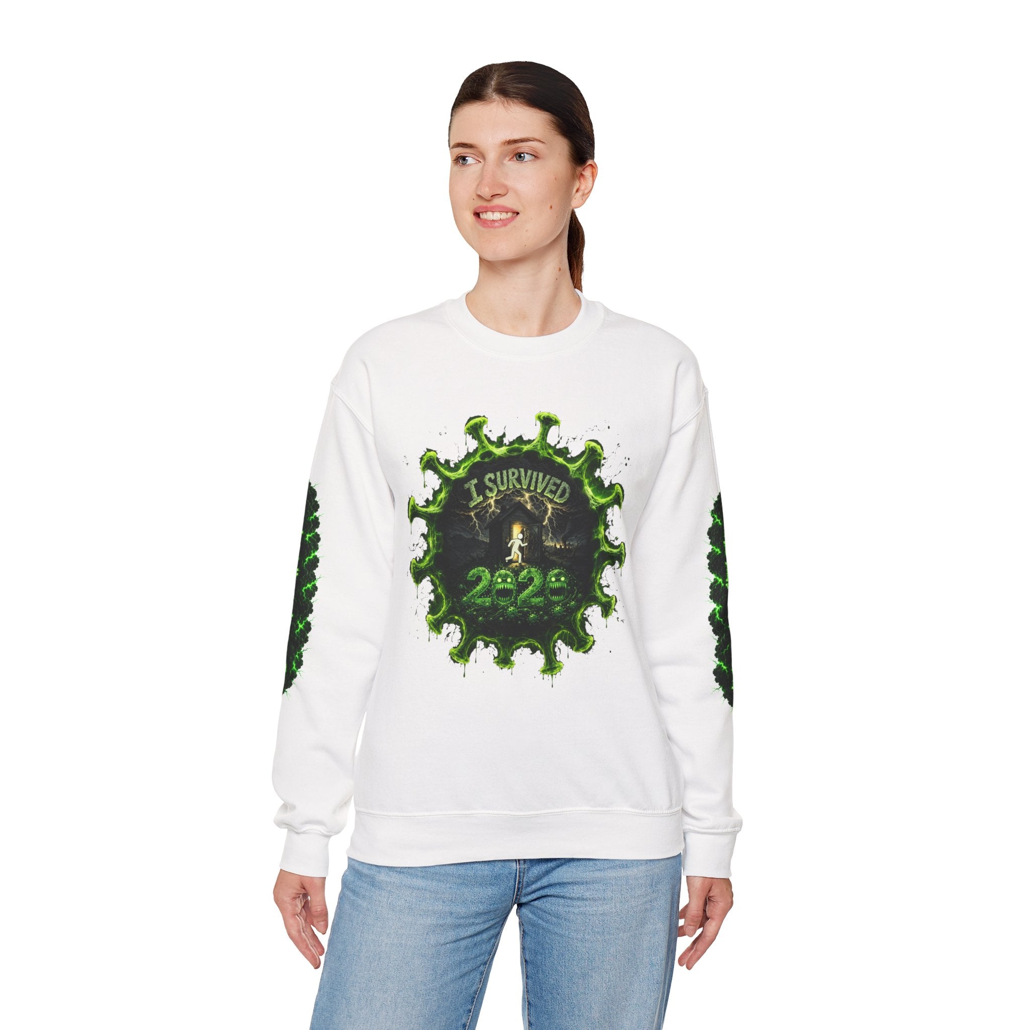 I Survived 2020 — Director's Cut S1:E3 "The Jab!" | Pandemic Edition Unisex Heavy Blend™ Crewneck Sweatshirt