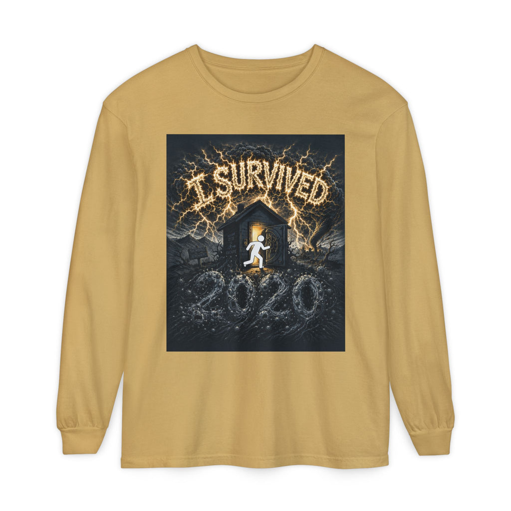 I Survived 2020 — Original PILOT Design Unisex Garment-Dyed Long Sleeve Tee