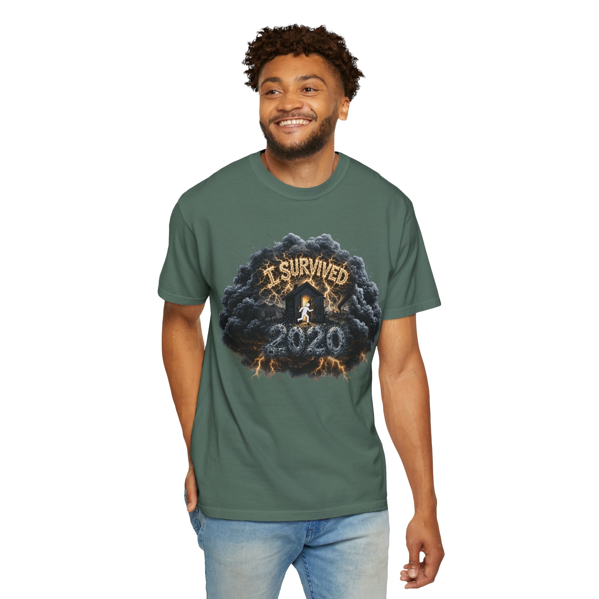 I Survived 2020 — Original Design Teaser Tee | Season 1 Premiere Drop Unisex Garment-Dyed T-shirt