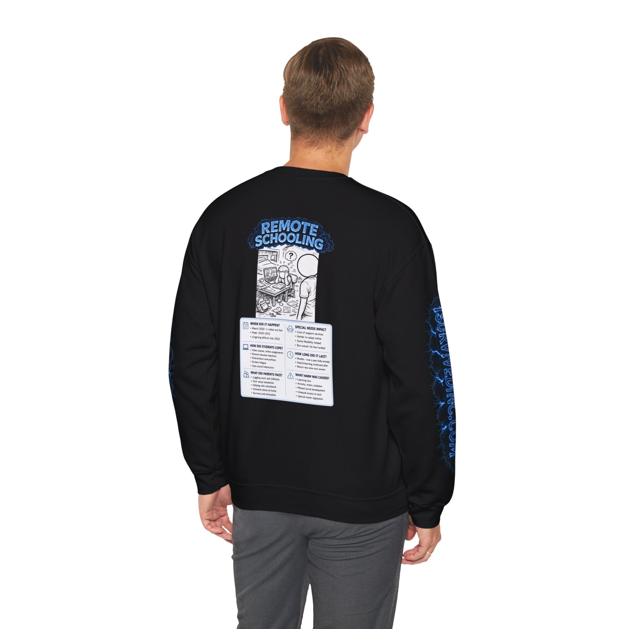 I Survived 2020 — LOCKDOWN S3:E3: Special Edition "Remote Schooling" Unisex Heavy Blend™ Crewneck Sweatshirt