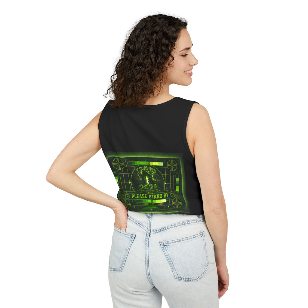 I Survived 2020 — "Please Stand By" Test Pattern Toxic Signal Tee Summer Premiere Unisex Garment-Dyed Tank Top