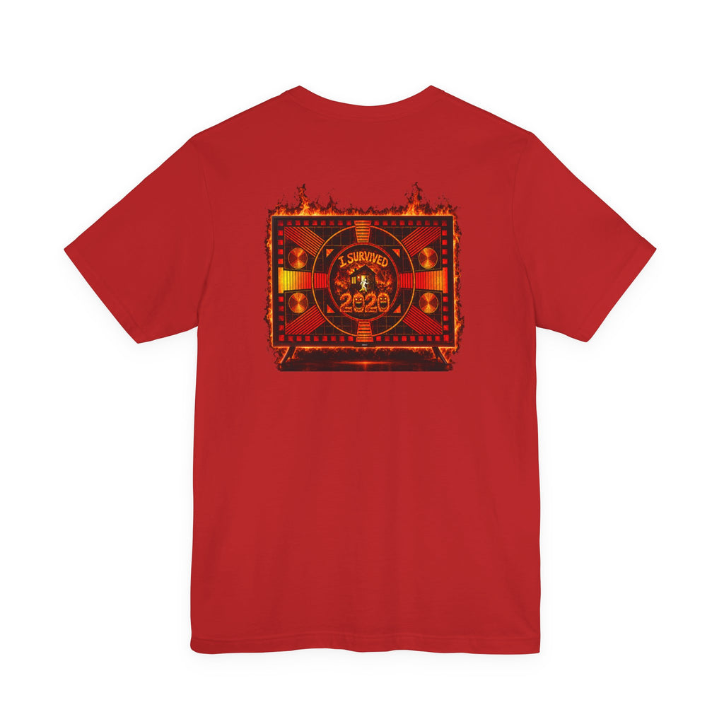 I Survived 2020 — "Please Stand By" Test Pattern Tee Wildfire Signal Edition Summer Premiere Unisex Jersey Short Sleeve Tee