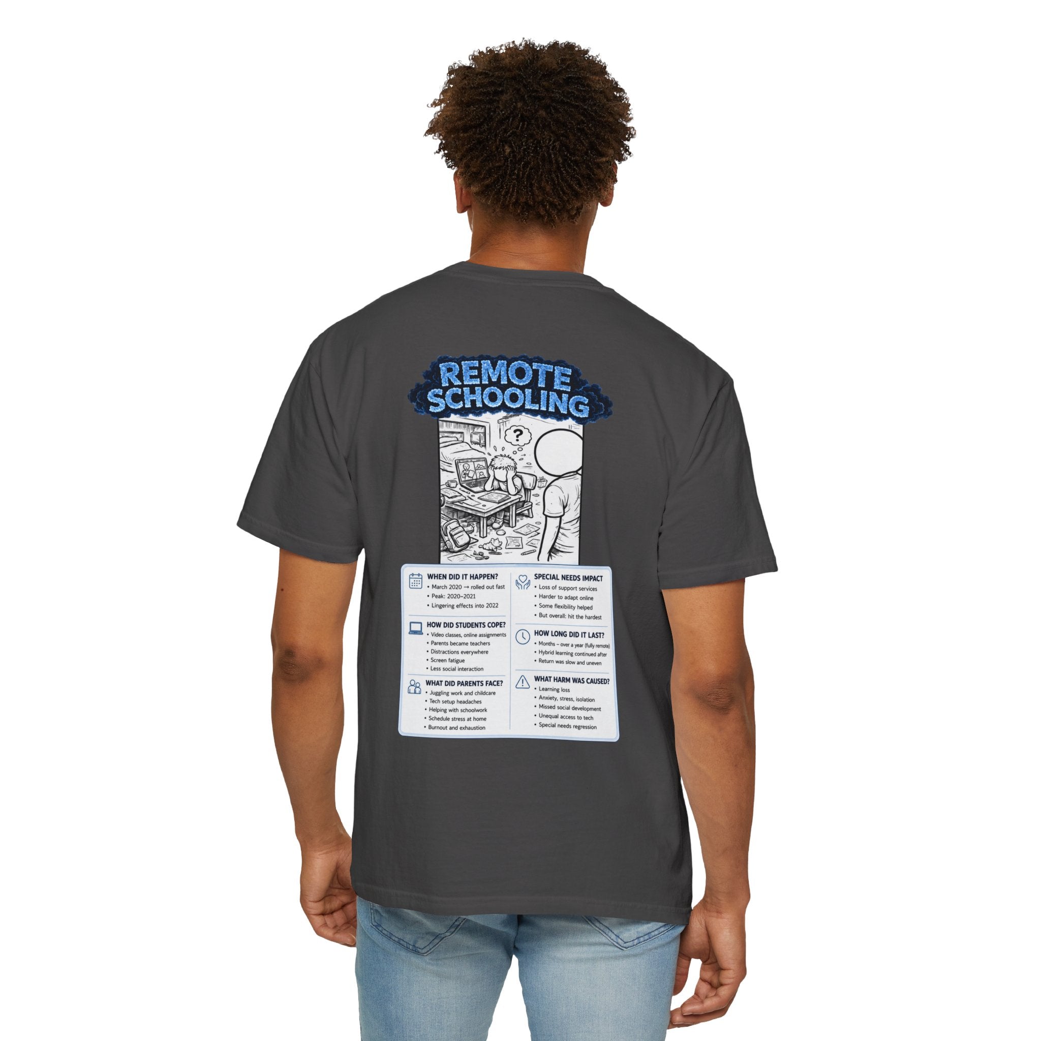 I Survived 2020 —  LOCKDOWN S3:E3: Director's Cut "Remote Schooling" Unisex Garment-Dyed T-shirt