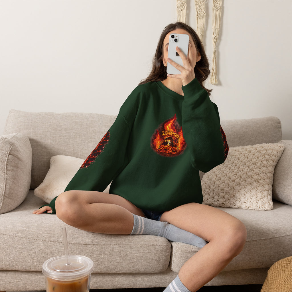 I Survived 2020 — WILDFIRES S2:E3: Director's Cut "The California Wildfires" Memorial Unisex Heavy Blend™ Crewneck Sweatshirt