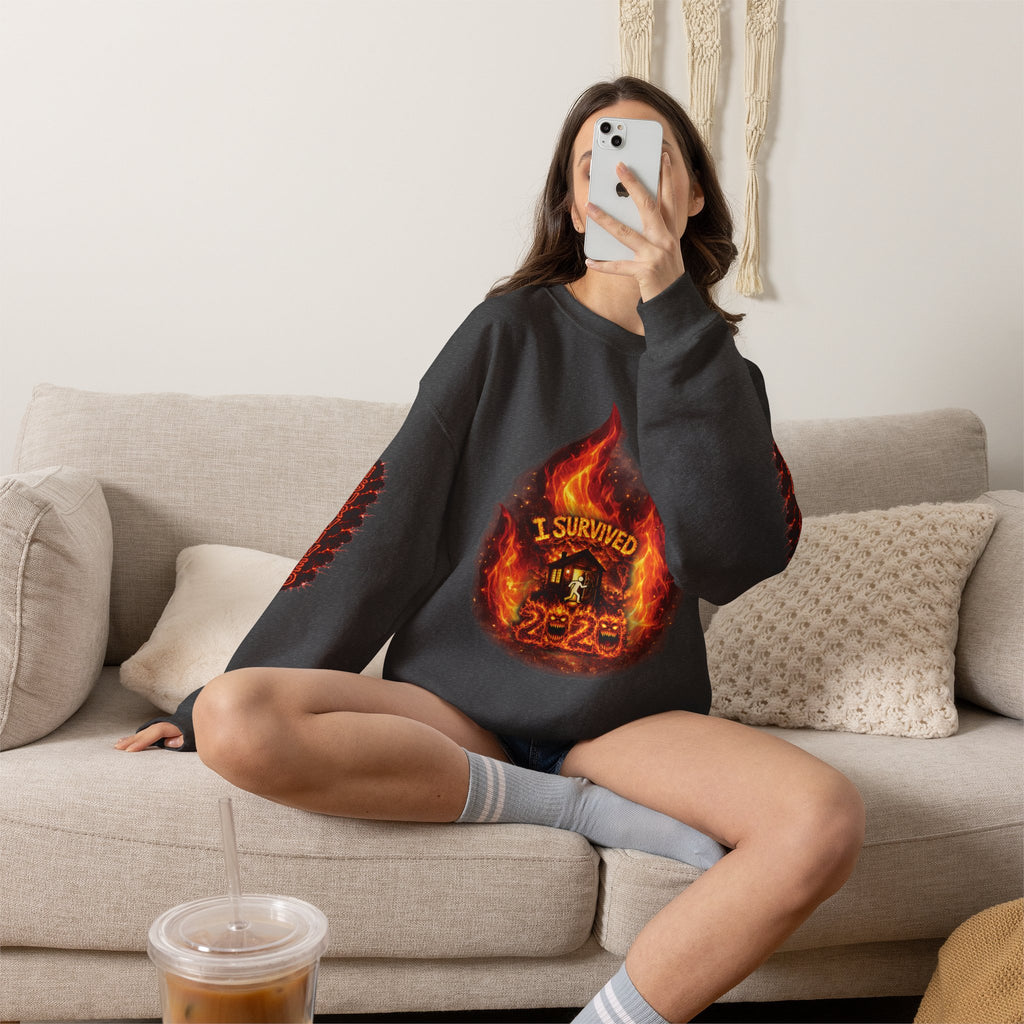 I Survived 2020 — Director's Cut S2:E2 "The Bobcat Fire" | Wildfire Edition Memorial Unisex Heavy Blend™ Crewneck Sweatshirt