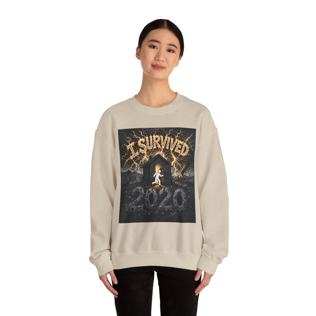I Survived 2020 — Original Design Teaser Tee | Season 1 Premiere Drop Unisex Heavy Blend™ Crewneck Sweatshirt