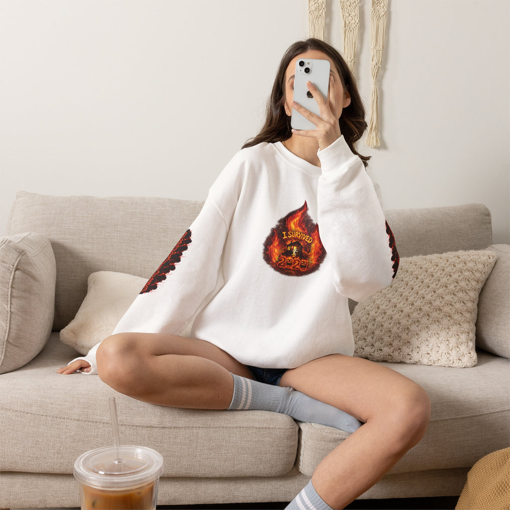 I Survived 2020 — WILDFIRES S2:E2: Director's Cut "The Bobcat Fire" Memorial Unisex Heavy Blend™ Crewneck Sweatshirt