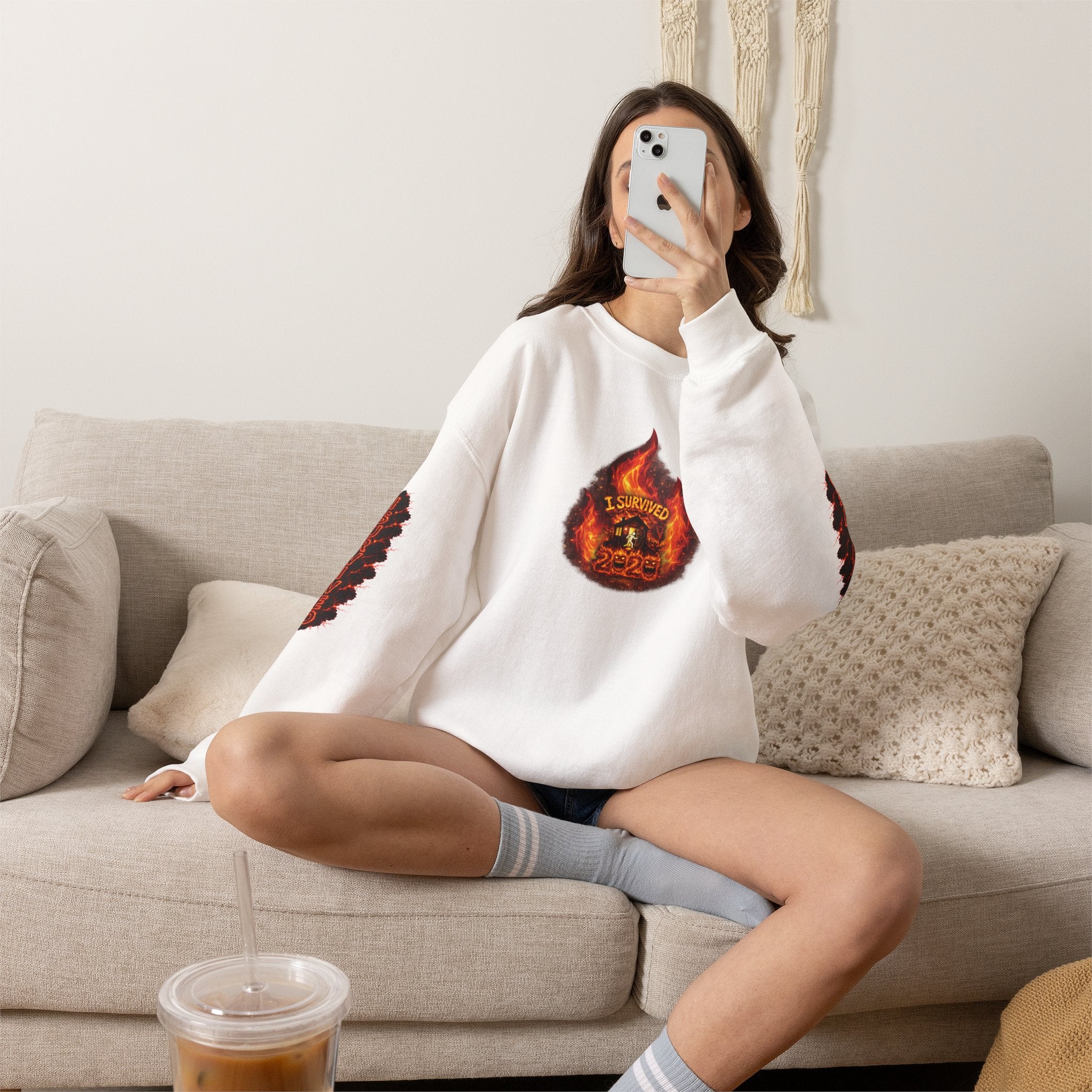 I Survived 2020 — WILDFIRES S2:E2: Director's Cut "The Bobcat Fire" Memorial Unisex Heavy Blend™ Crewneck Sweatshirt