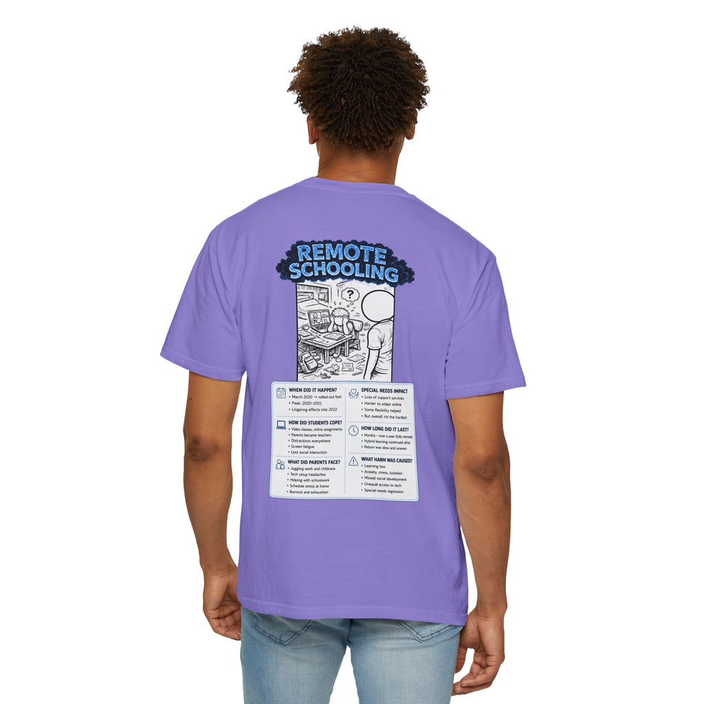 I Survived 2020 —  LOCKDOWN S3:E3: Director's Cut "Remote Schooling" Unisex Garment-Dyed T-shirt