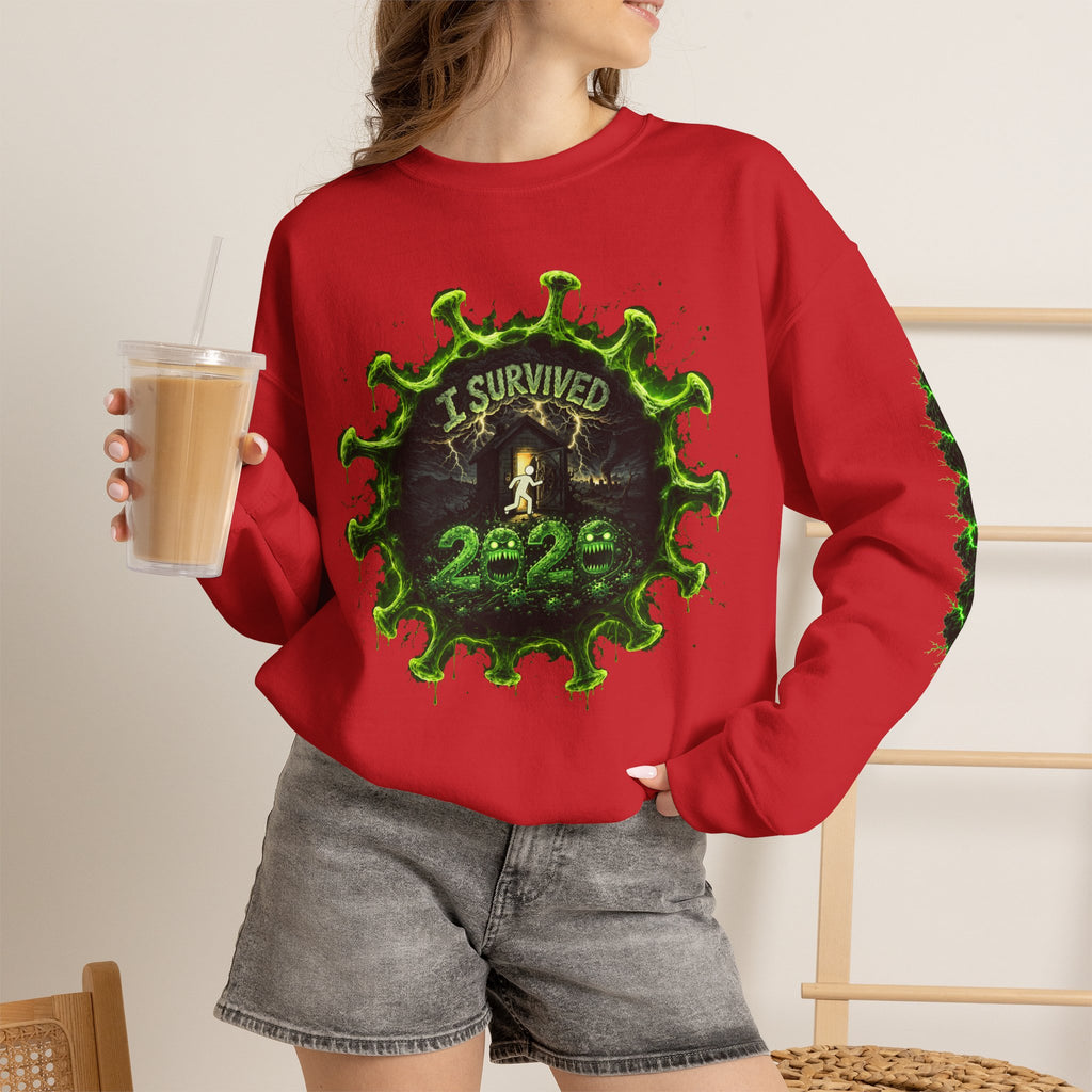 I Survived 2020 — Director's Cut S1:E1 "COVID-19: The Coronavirus" | Pandemic Edition Unisex Heavy Blend™ Crewneck Sweatshirt