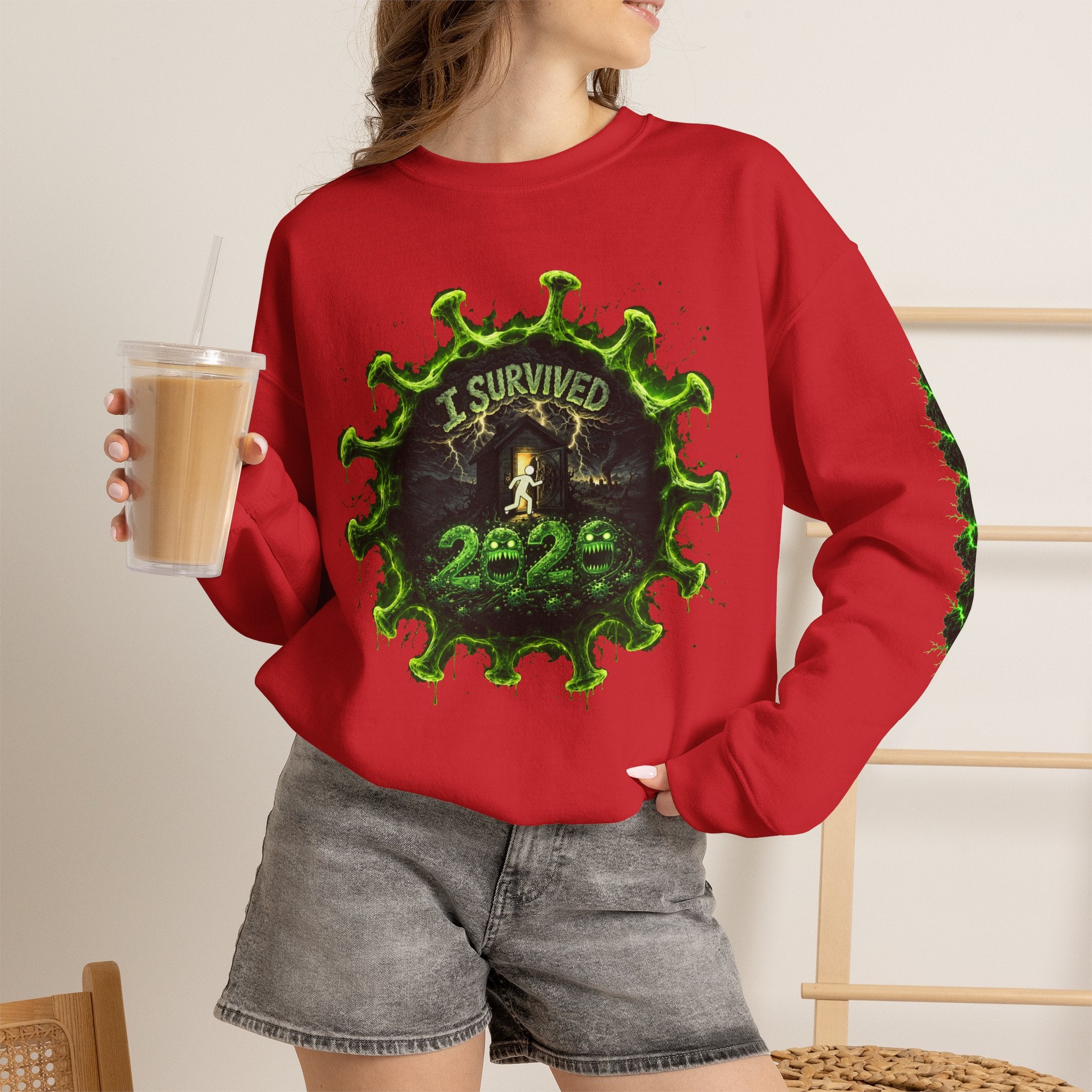 I Survived 2020 — Director's Cut S1:E1 "COVID-19: The Coronavirus" | Pandemic Edition Unisex Heavy Blend™ Crewneck Sweatshirt