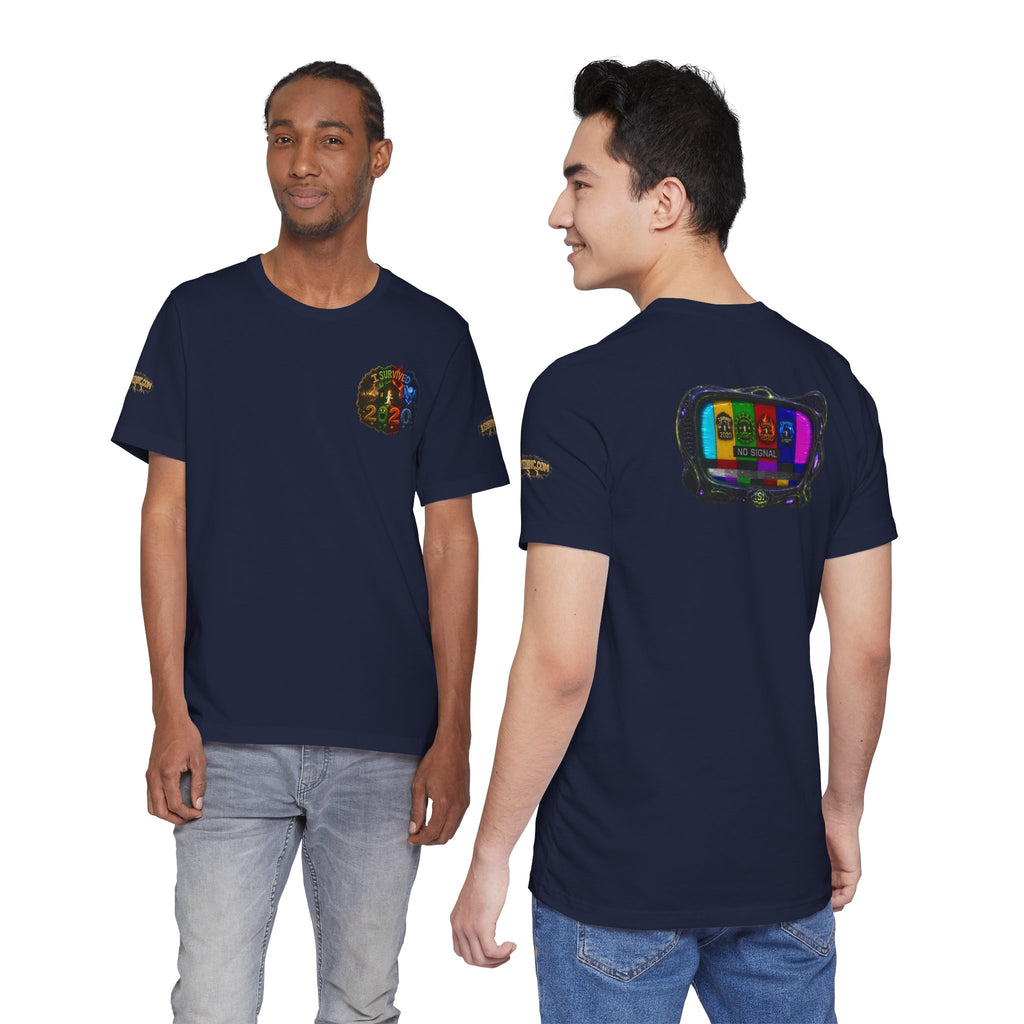 I Survived 2020 — "No Signal" Test Pattern Tee Alien Broadcast Finale Summer Premiere Unisex Jersey Short Sleeve Tee