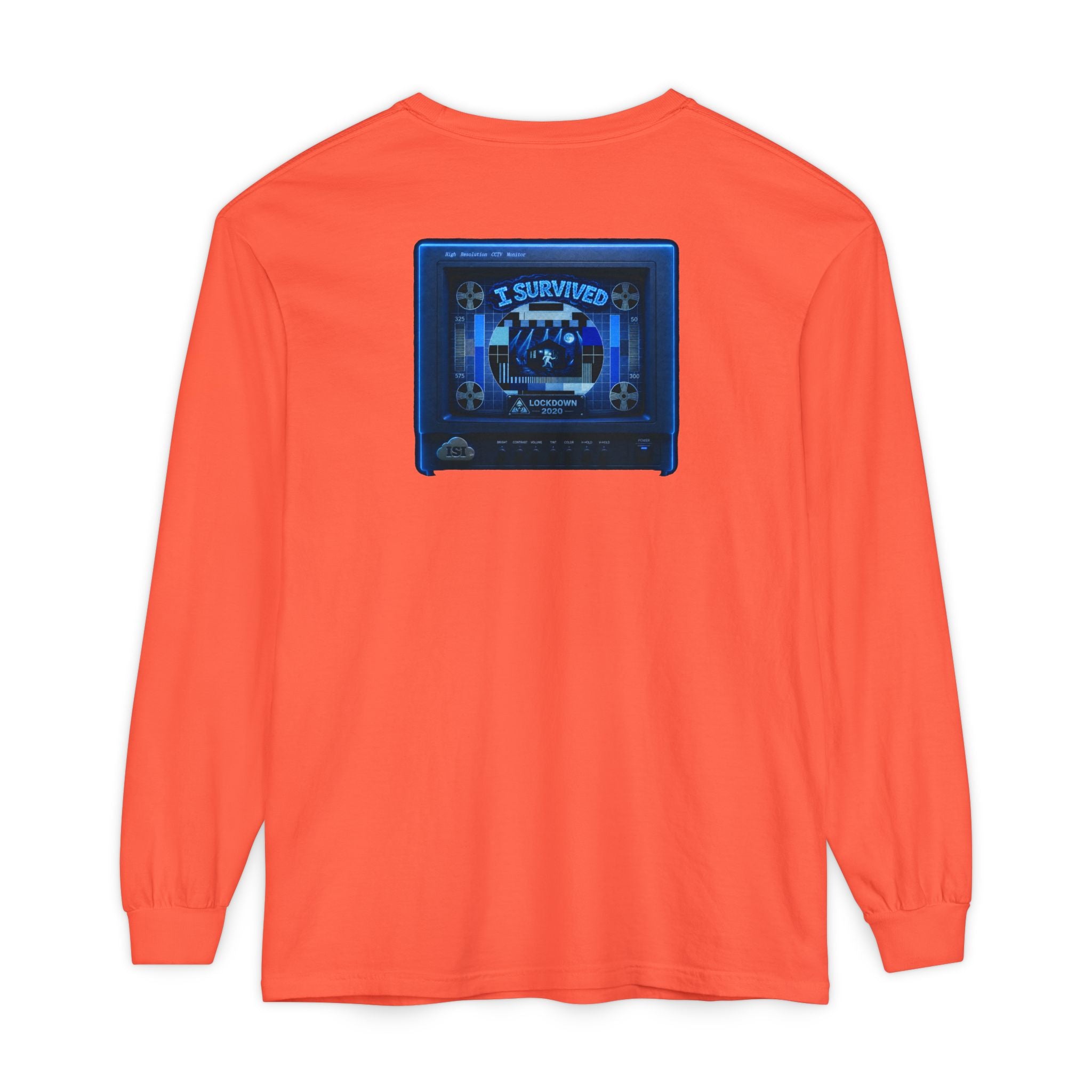 I Survived 2020 — "Please Stand By" Test Pattern Tee Lockdown Edition Summer Exclusive Unisex Garment-Dyed Long Sleeve T-Shirt