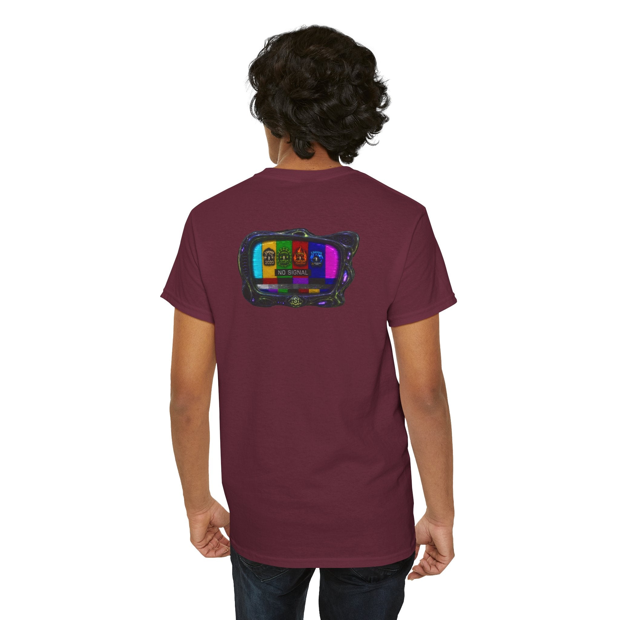 I Survived 2020 — "No Signal" Test Pattern Tee Alien Broadcast Finale Summer Premiere Unisex Heavy Cotton Tee