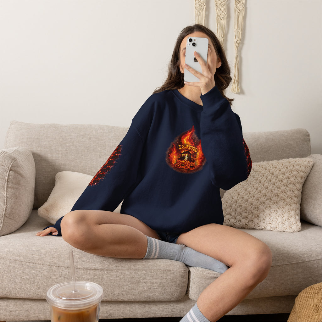 I Survived 2020 — WILDFIRES S2:E3: Director's Cut "The California Wildfires" Memorial Unisex Heavy Blend™ Crewneck Sweatshirt