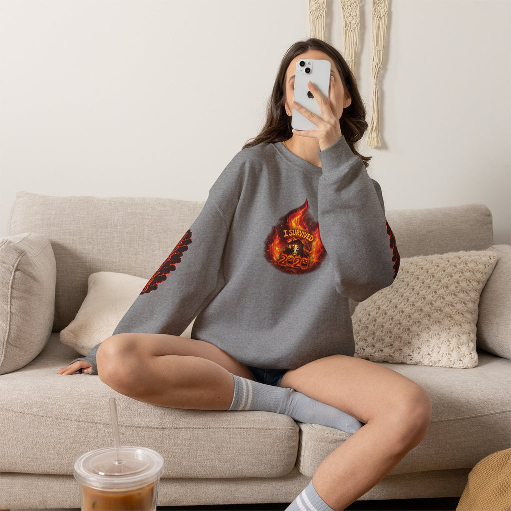 I Survived 2020 — WILDFIRES S2:E3: Director's Cut "The California Wildfires" Memorial Unisex Heavy Blend™ Crewneck Sweatshirt