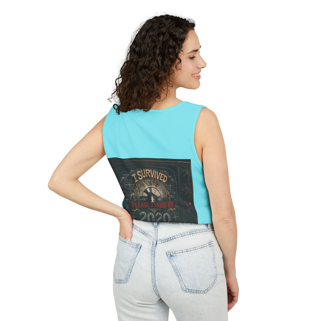 I Survived 2020 — "Please Stand By" Test Pattern Tee Summer Premier  Unisex Garment-Dyed Tank Top