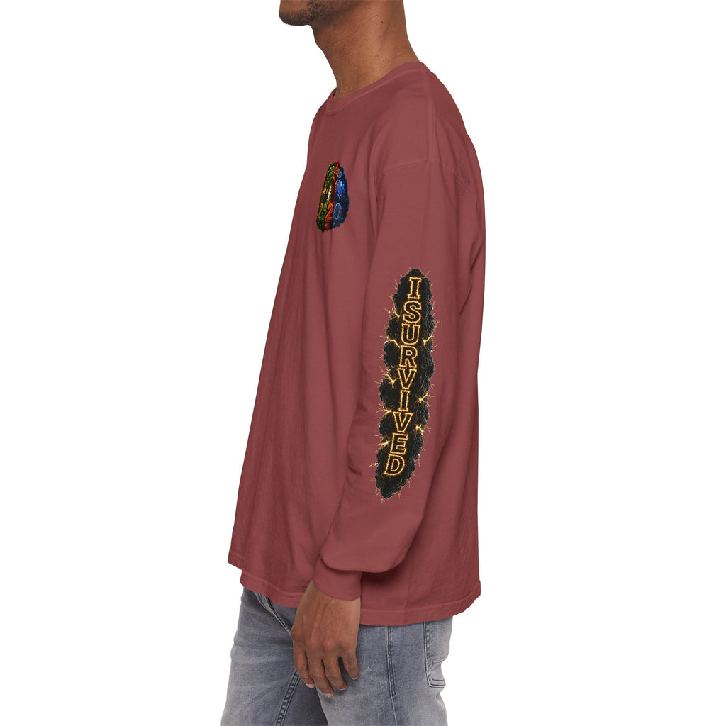 I Survived 2020 — "No Signal" Test Pattern Tee Special Edition Alien Broadcast Finale Summer Premiere Unisex Garment-Dyed Long Sleeve T-Shirt