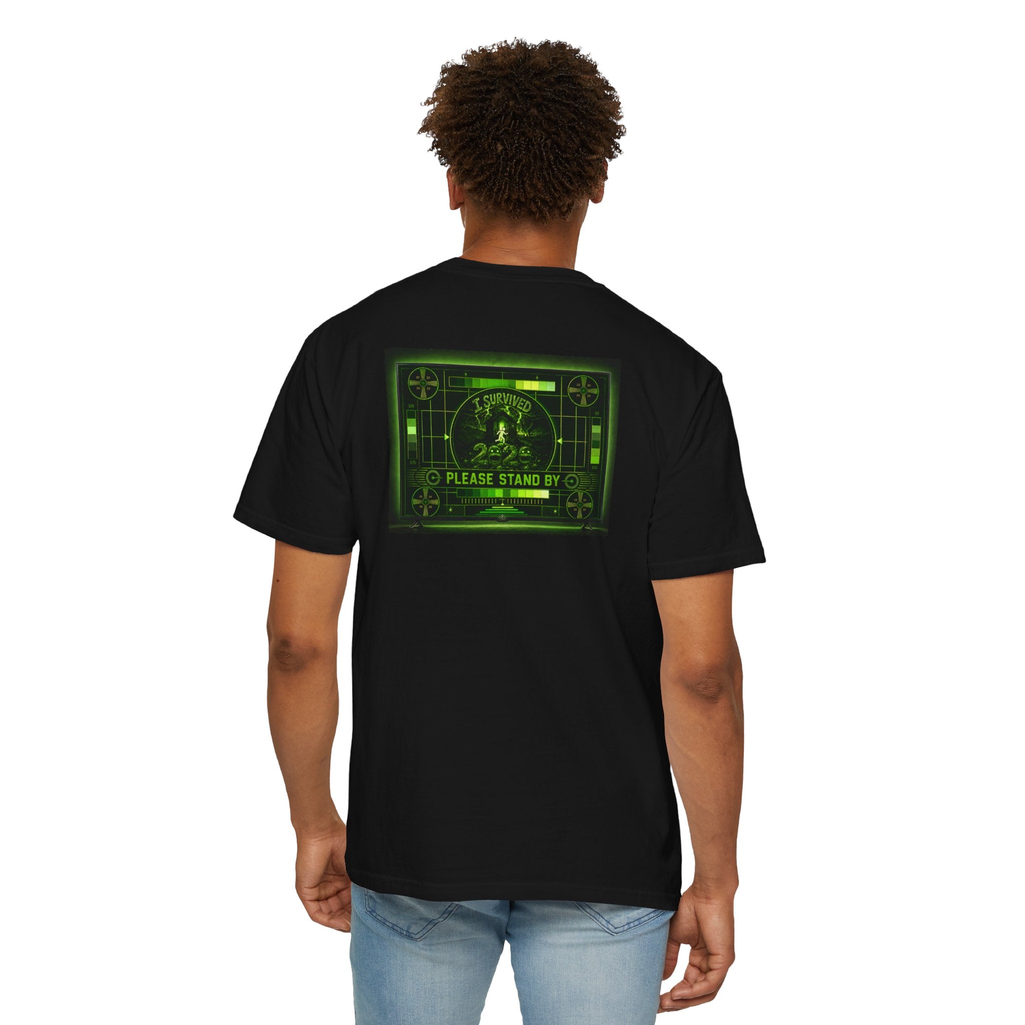 I Survived 2020 — "Please Stand By" Test Pattern Toxic Signal Tee Summer Premiere Unisex Garment-Dyed T-shirt