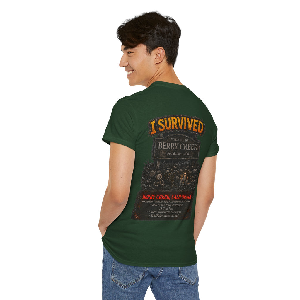 I Survived 2020 — WILDFIRES S2:E1: "Berry Creek" Memorial Unisex Heavy Cotton Tee