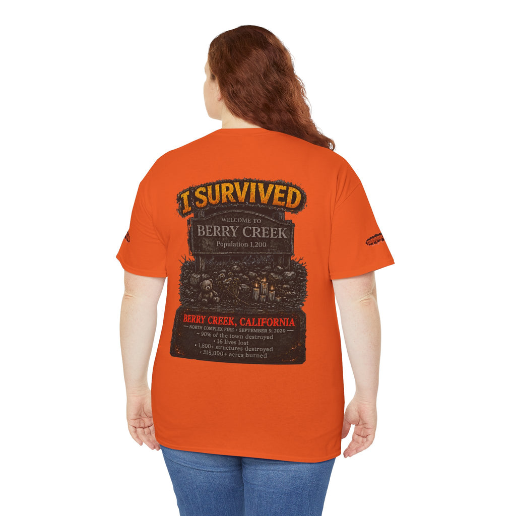 I Survived 2020 — WILDFIRES S2:E1: Director's Cut Special Edition "Berry Creek" Memorial Unisex Heavy Cotton Tee