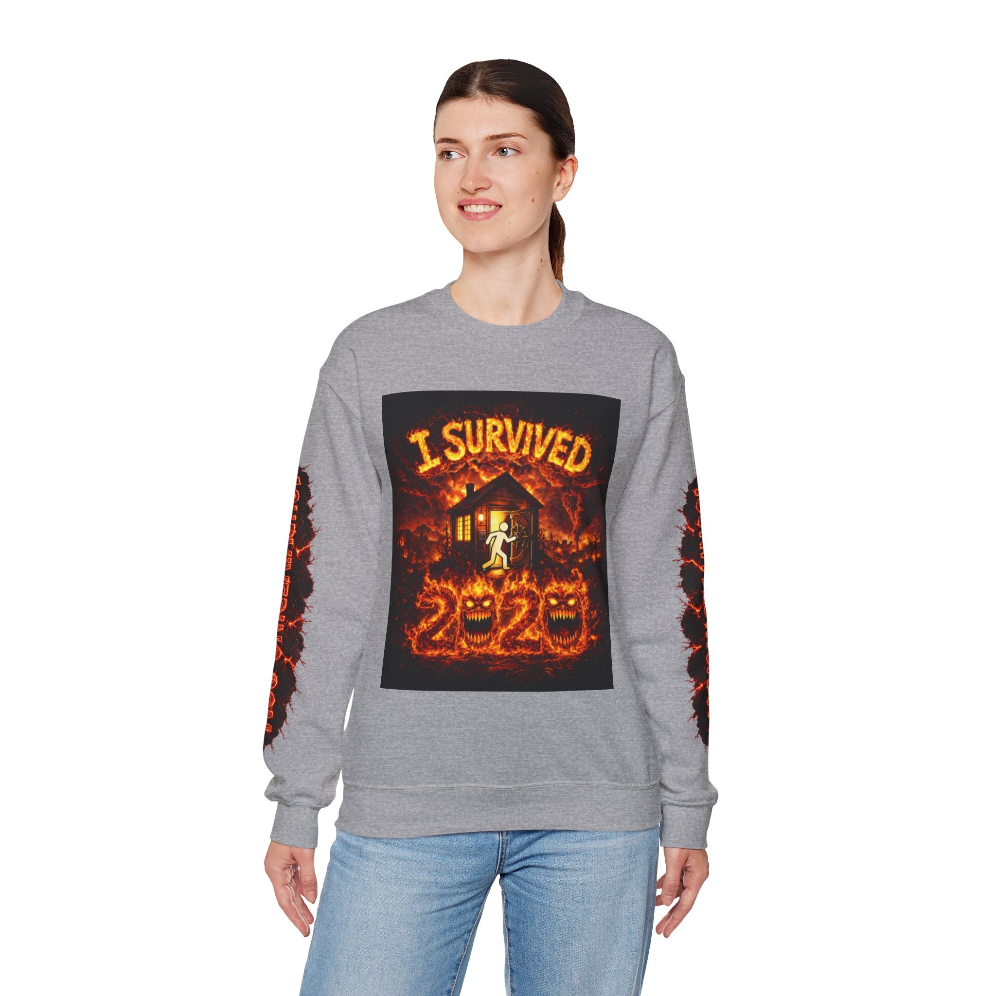 I Survived 2020 — WILDFIRES S2:E4: "Western U.S." Memorial Unisex Heavy Blend™ Crewneck Sweatshirt
