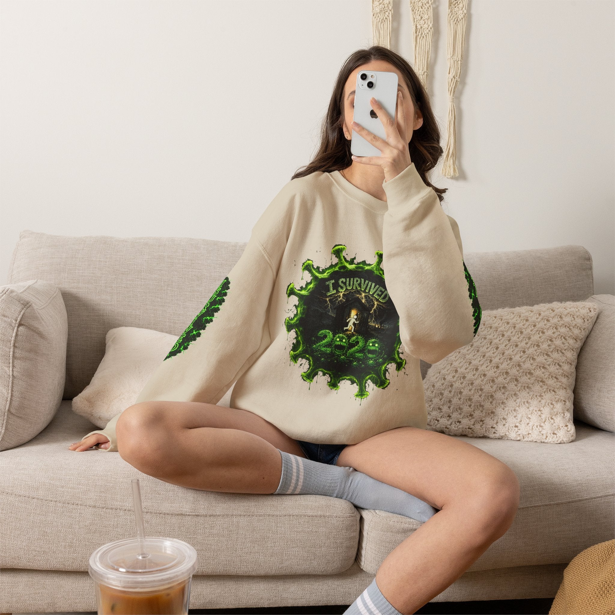 I Survived 2020 — Director's Cut S1:E4 "Mask Madness Mayhem Moment" | Pandemic Edition Unisex Heavy Blend™ Crewneck Sweatshirt