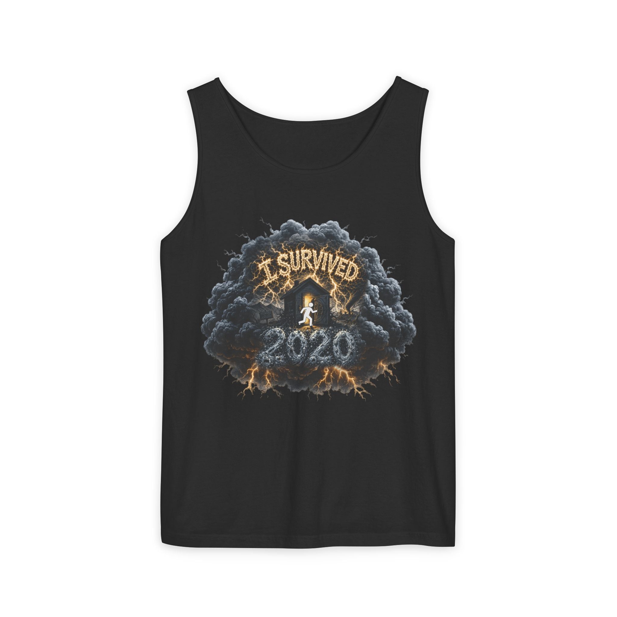 I Survived 2020 — Director's Cut Original Design Teaser Tee | Season 1 Premiere Drop Unisex Garment-Dyed Tank Top