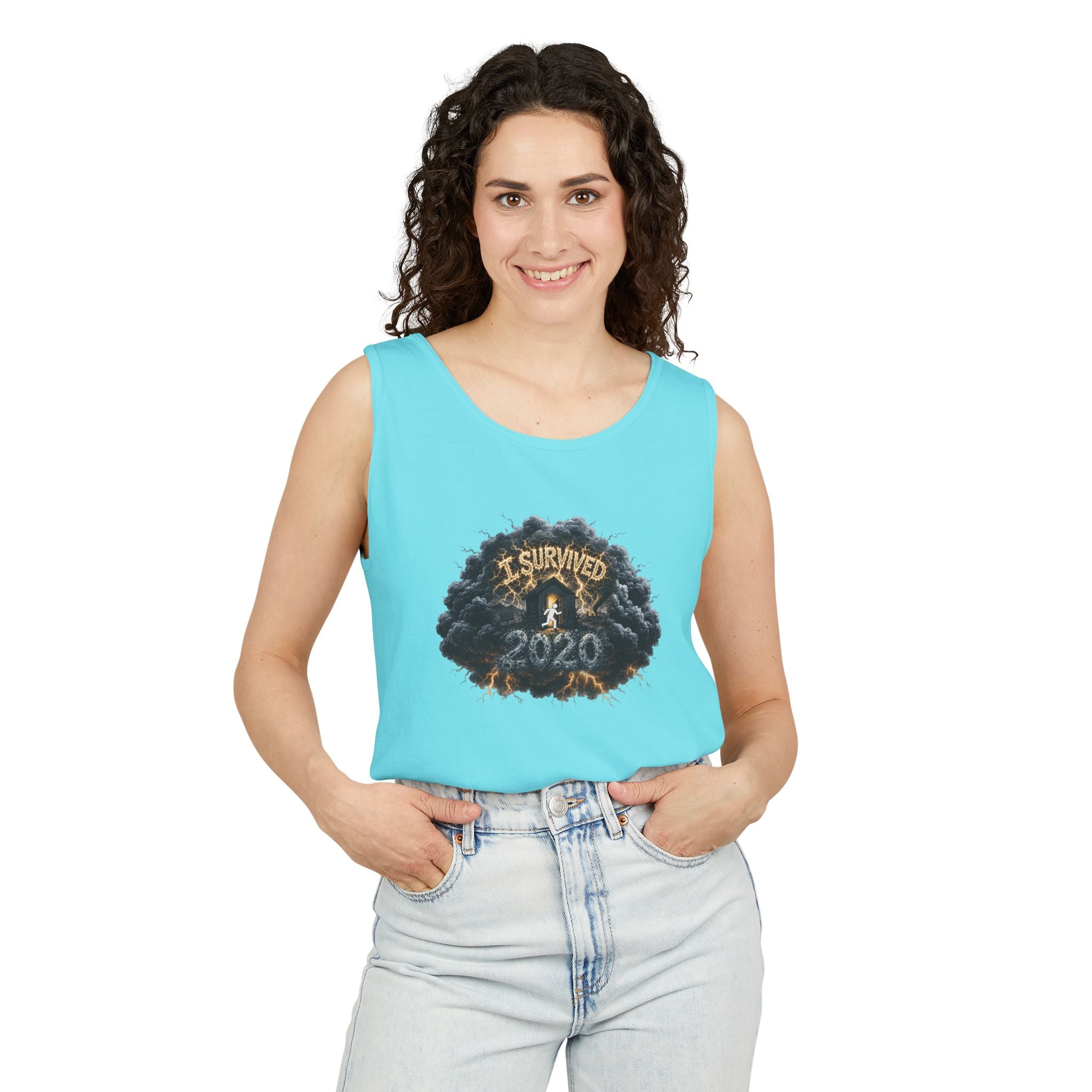 I Survived 2020 — Original PILOT Design: Director's Cut Unisex Garment-Dyed Tank Top