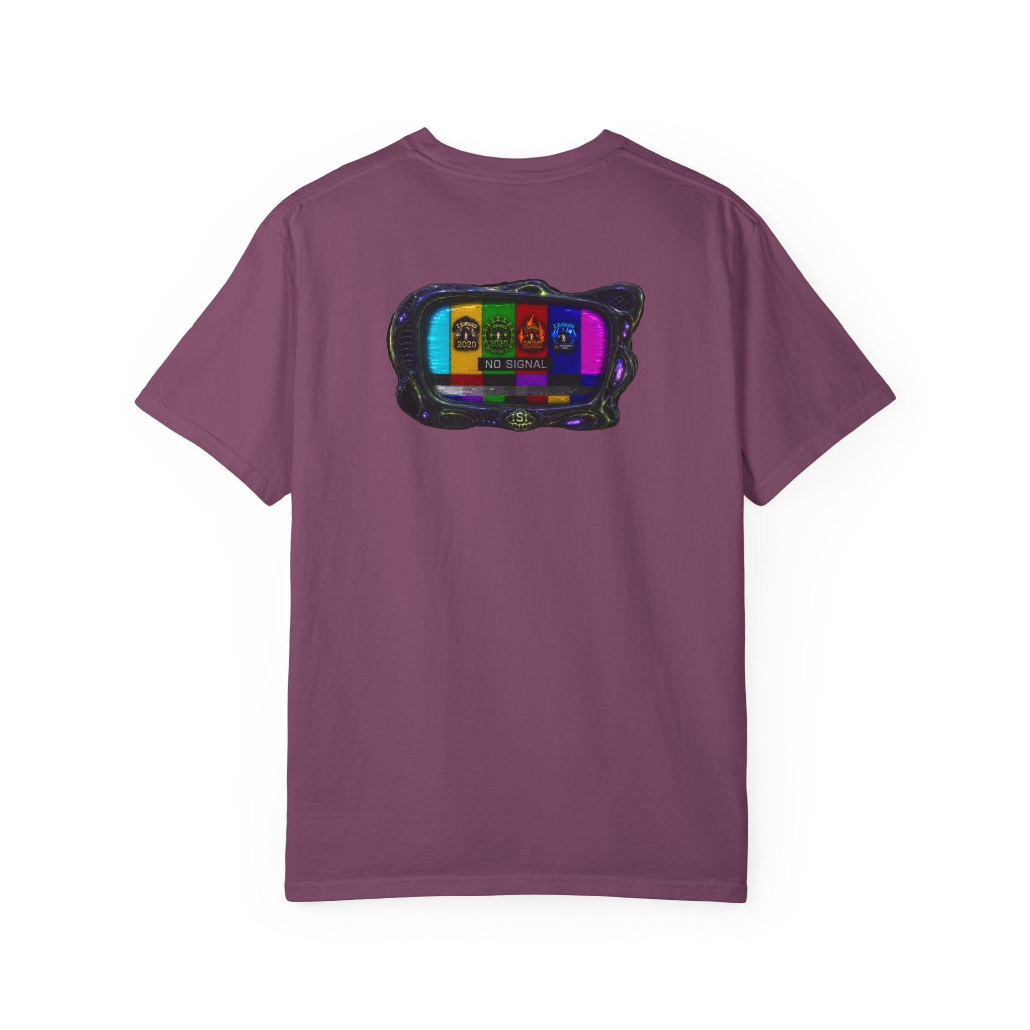 I Survived 2020 — "No Signal" Test Pattern Tee Alien Broadcast Finale Summer Premiere Unisex Garment-Dyed T-shirt