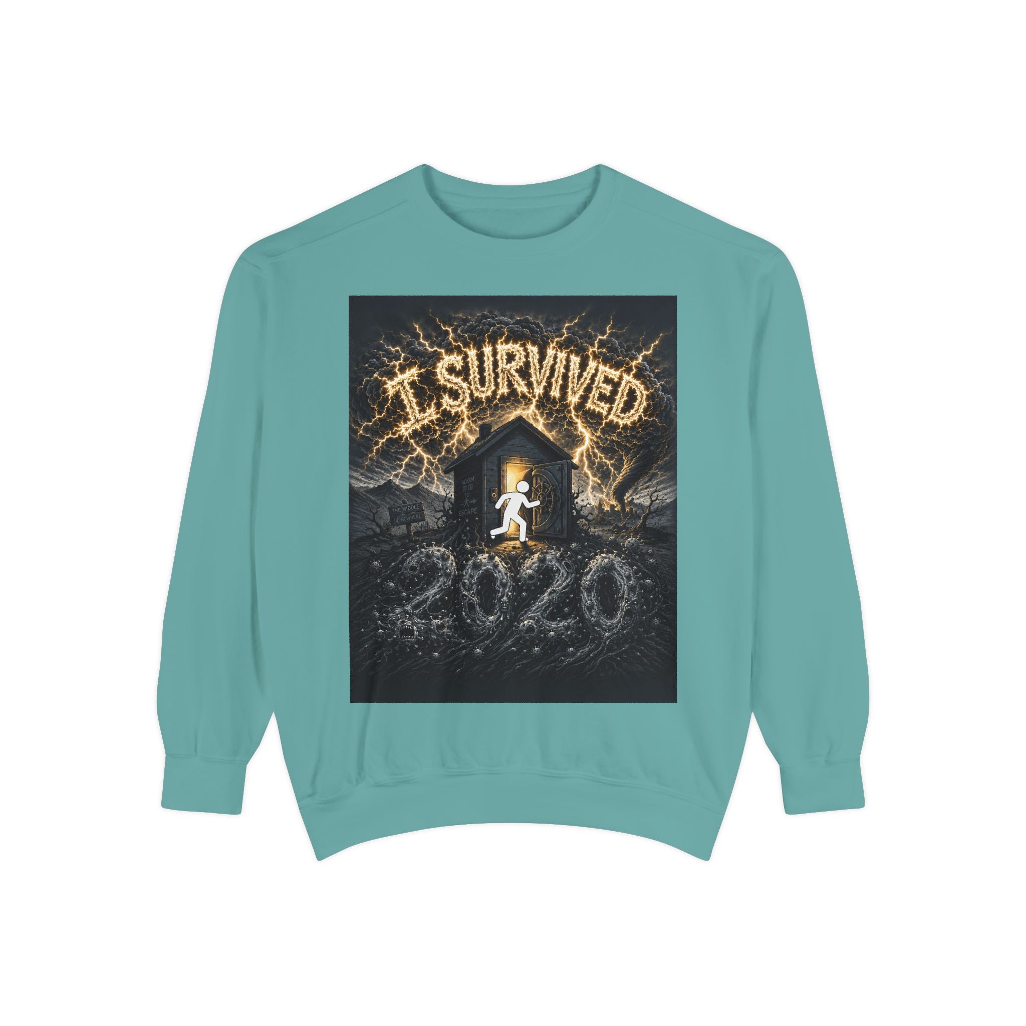 I Survived 2020 — Original Design Teaser Sweatshirt | Season 1 Premiere Drop Unisex Garment-Dyed Sweatshirt