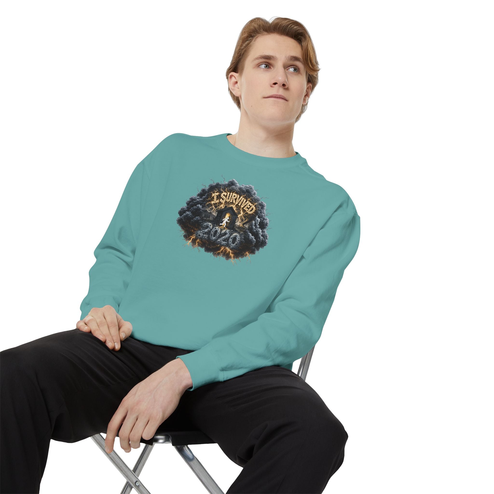 I Survived 2020 — Original PILOT Design: Director's Cut Unisex Garment-Dyed Sweatshirt