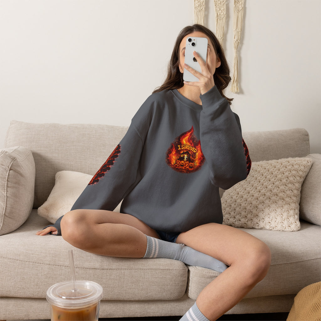 I Survived 2020 — WILDFIRES S2:E1: Director's Cut "Berry Creek" Memorial Unisex Heavy Blend™ Crewneck Sweatshirt