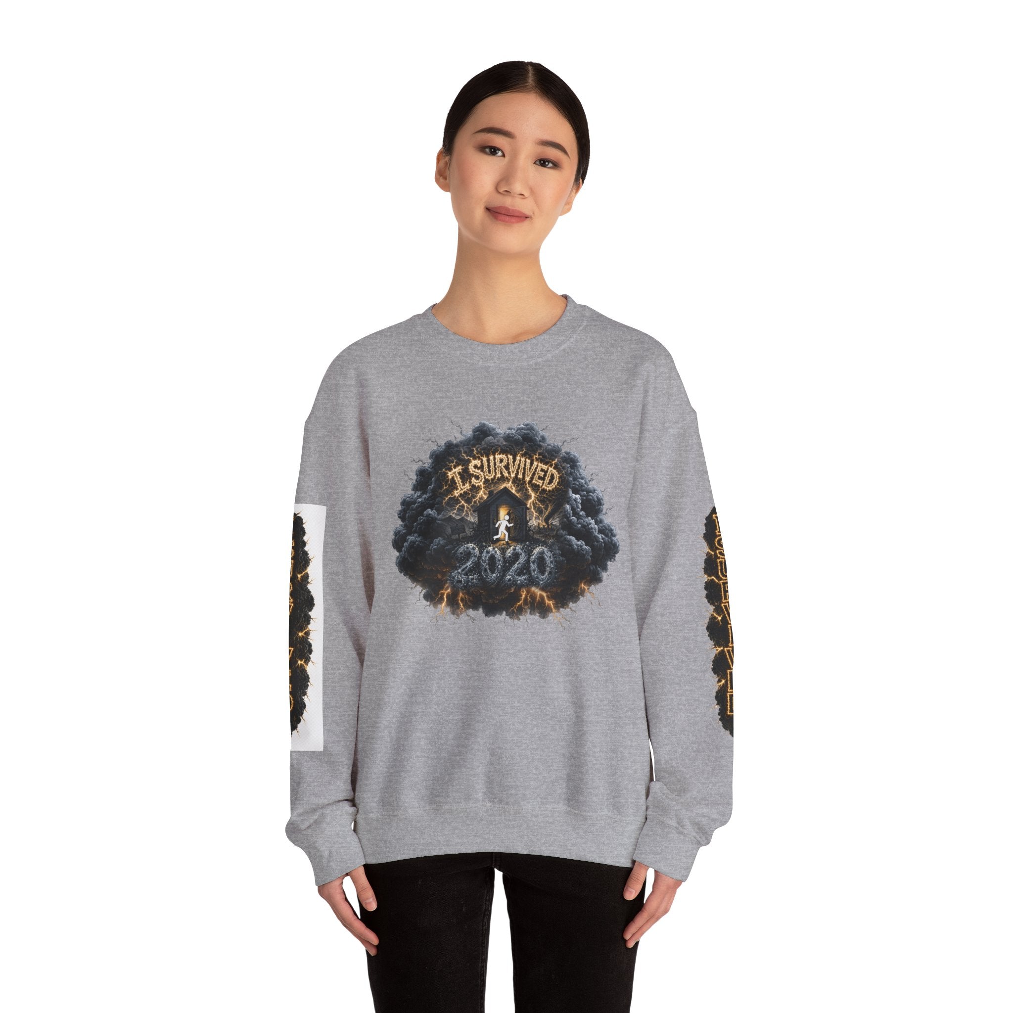 I Survived 2020 — Director's Cut Original Design Teaser Tee | Season 1 Premiere Drop Unisex Heavy Blend™ Crewneck Sweatshirt