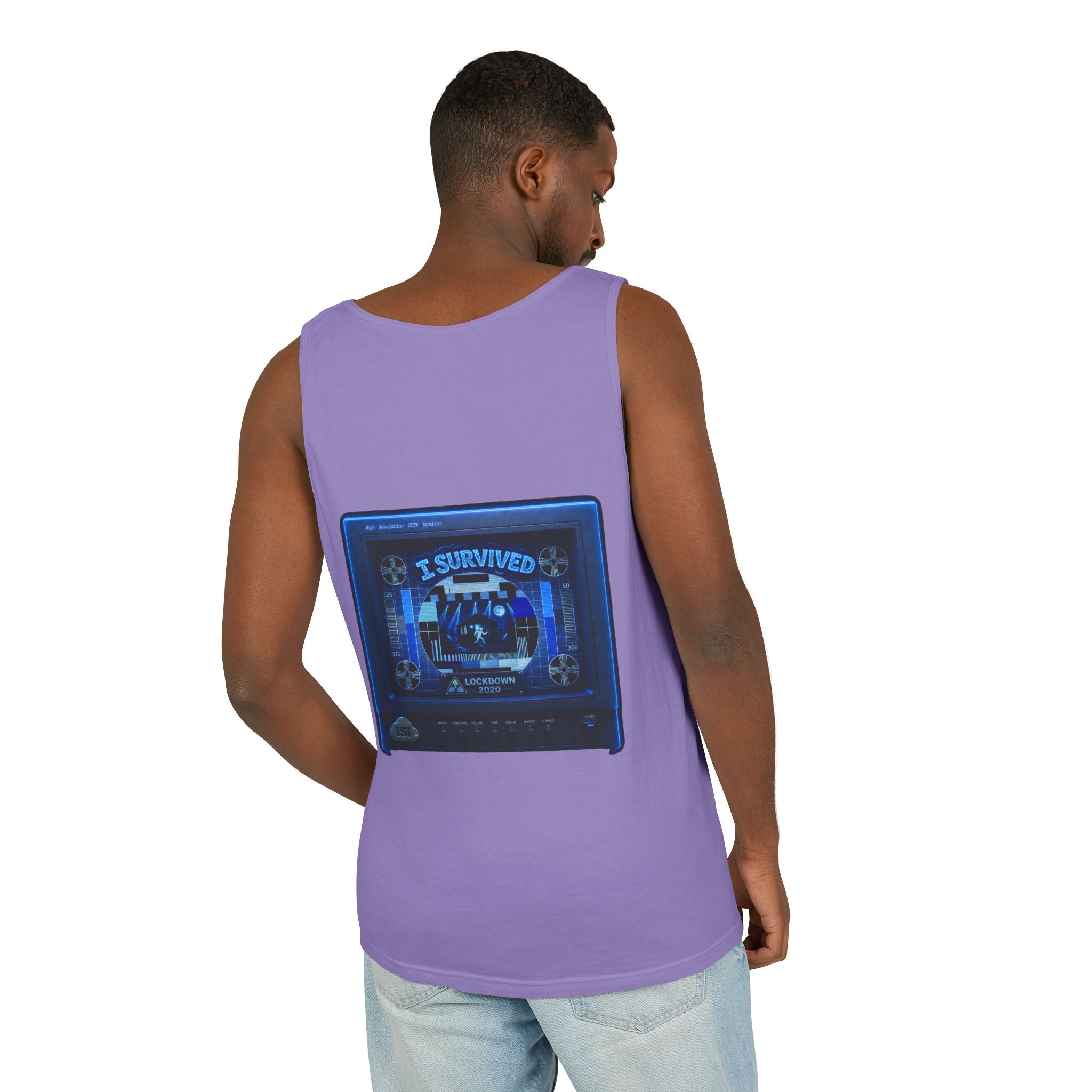 I Survived 2020 — "Please Stand By" Test Pattern Tee Lockdown Special Edition Summer Exclusive Unisex Garment-Dyed Tank Top