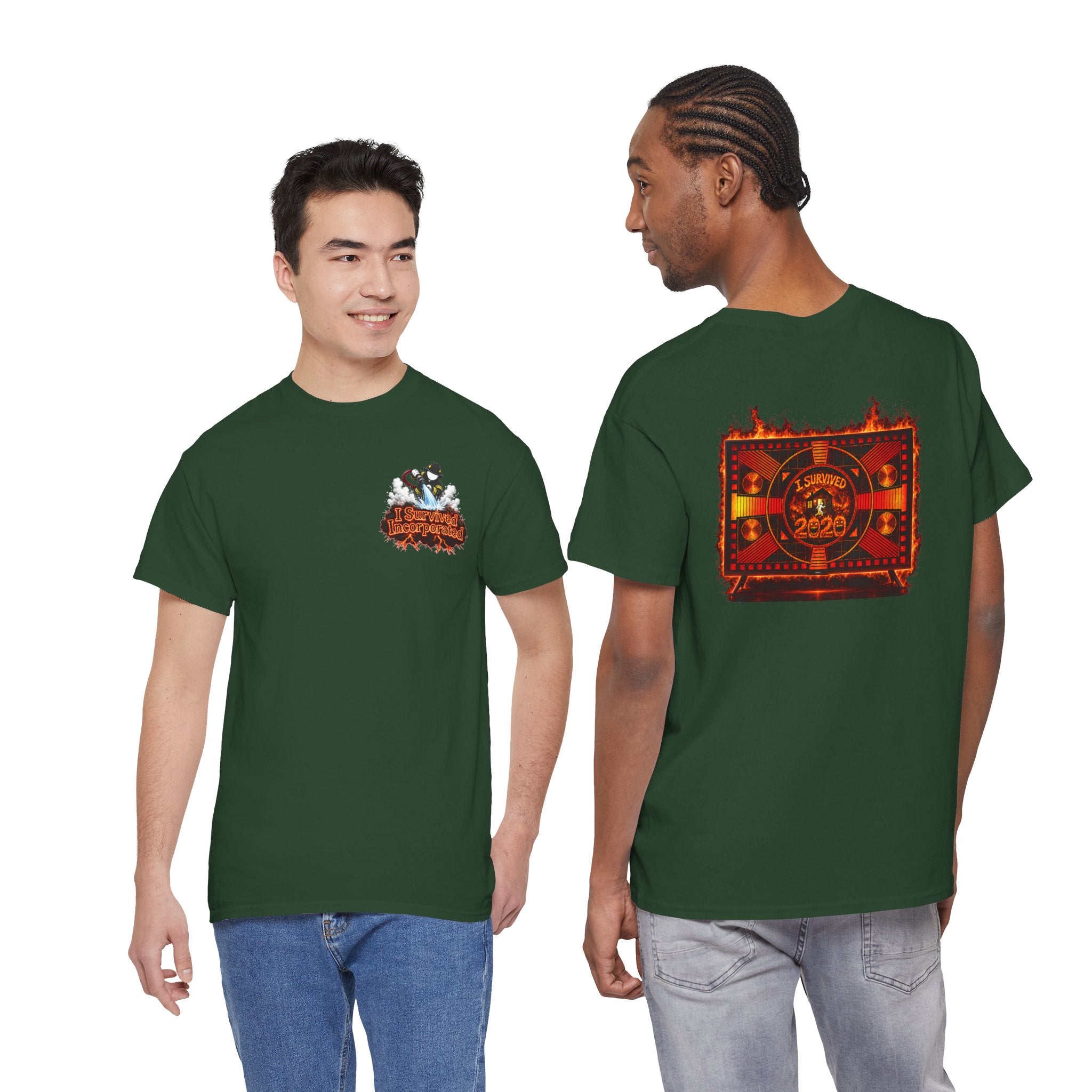 I Survived 2020 — "Please Stand By" Test Pattern Tee Wildfire Signal Edition Summer Premiere Unisex Heavy Cotton Tee
