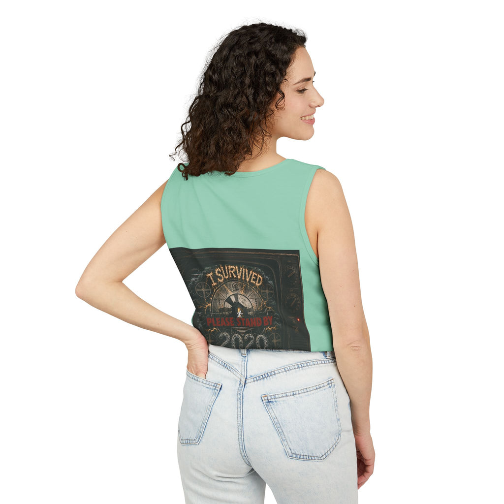 I Survived 2020 — "Please Stand By" Test Pattern Tee Summer Premier  Unisex Garment-Dyed Tank Top